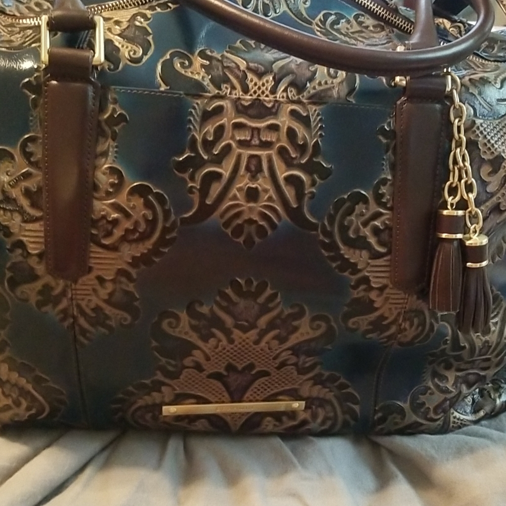 Brahmin Navy Fresco Duffle